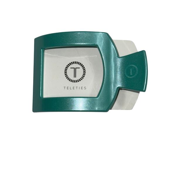 TELETIES Totally Turquoise Large Flat Square Hair Clip Bright Colorful - Picture 1 of 4